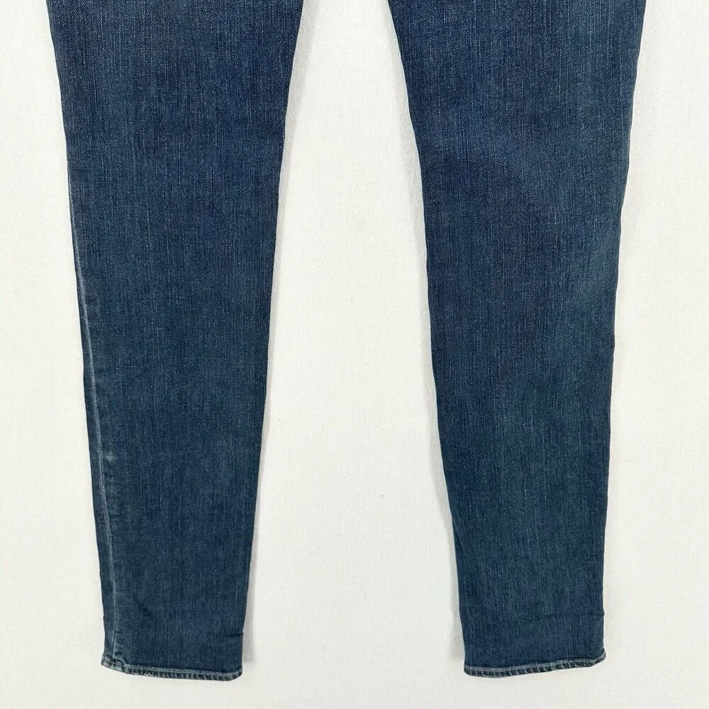 Escada Sport Selvedge Jeans Womens 6 EUR36 Skinny Blue Denim Tie Flaps Distress